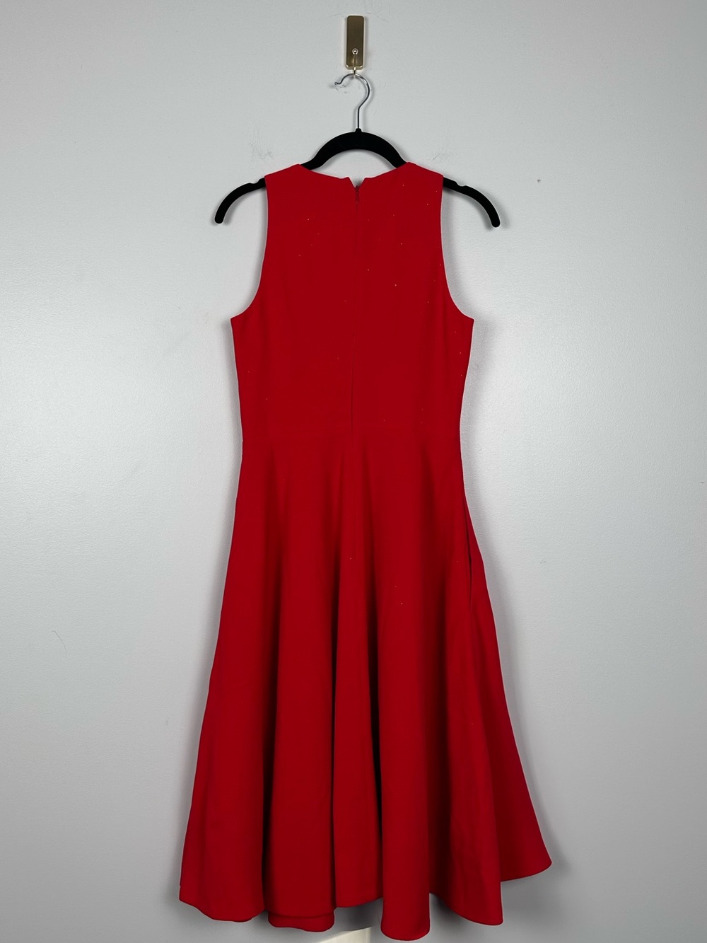 DRESS THE POPULATION Catalina Fit & Flare Cocktail Dress – Red Rouge - Picture 3 of 10